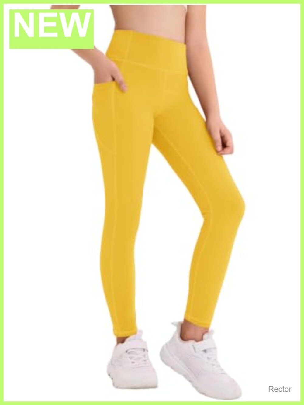 Girls Athletic Leggings High Waisted Stretchy Yoga Pants with Pockets